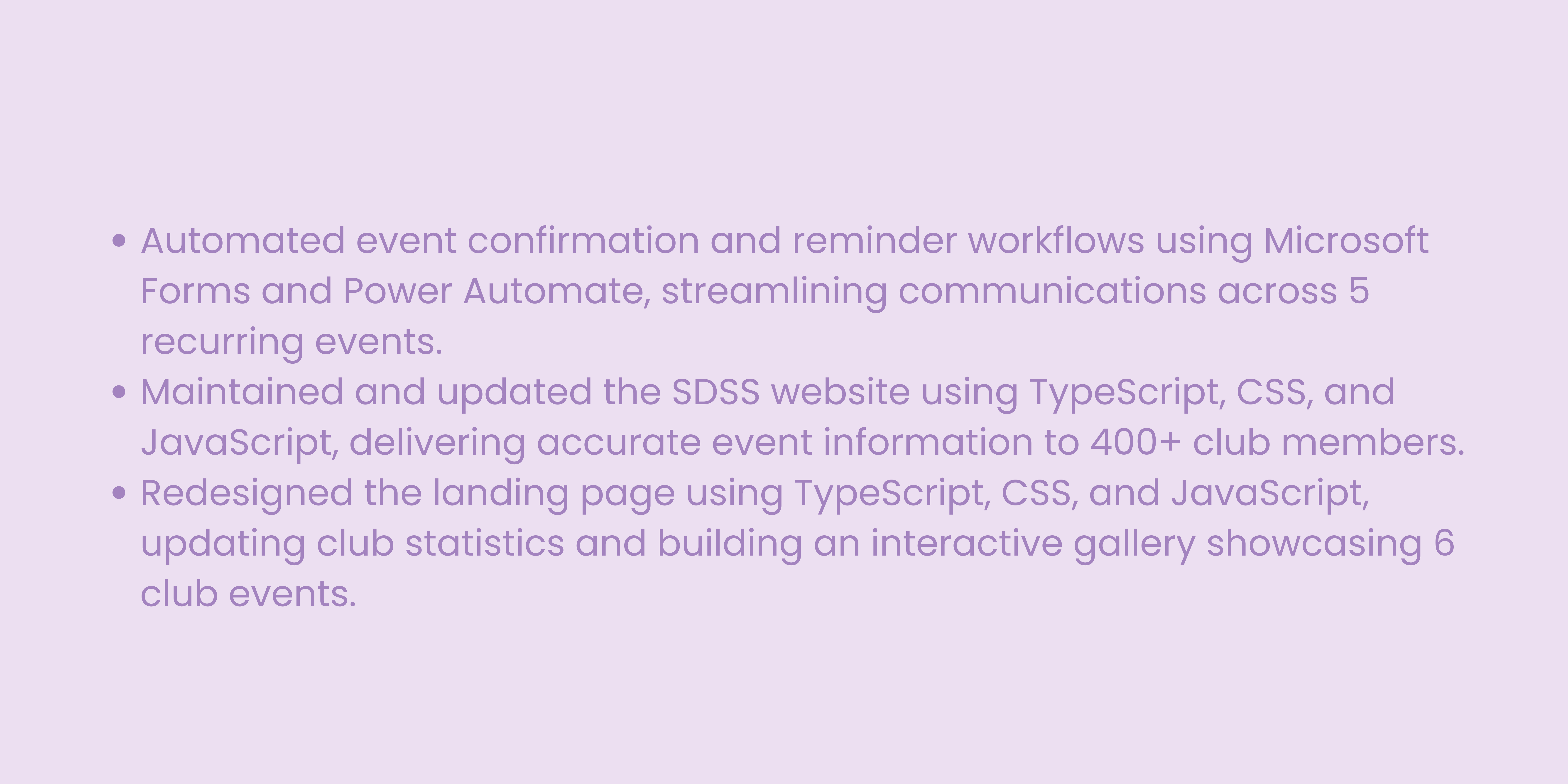 SDSS skills and experience details