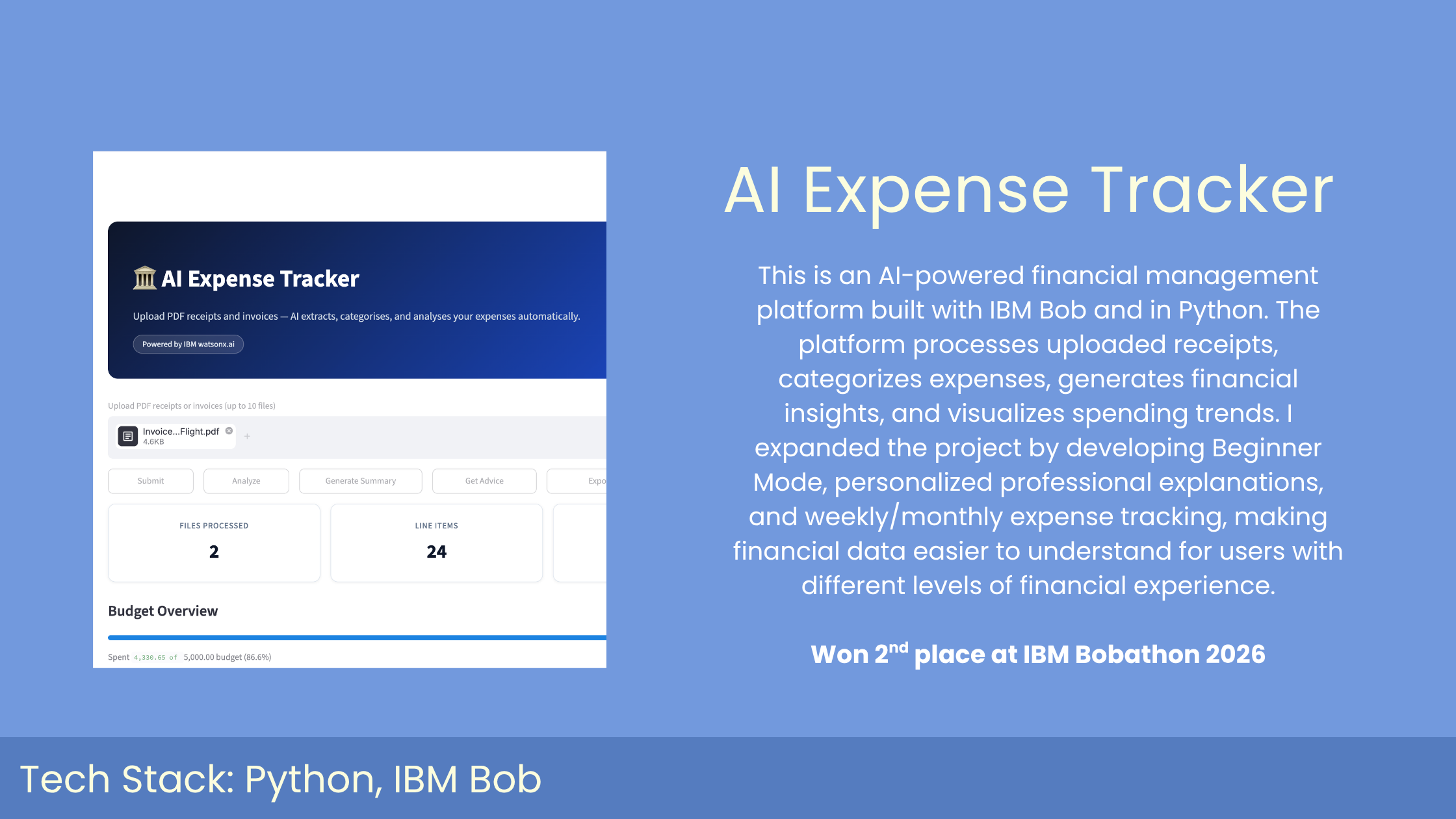 AI Expense Tracker project screenshot